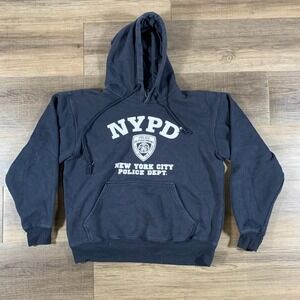 NYPD New York City Police Department Hoodie Sweatshirt Black Pullover Hooded